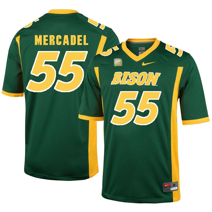 North Dakota State Bison #55 Aaron Mercadel Green College Football Jersey